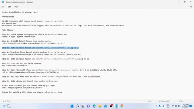 Docker installation on window смотреть онлайн