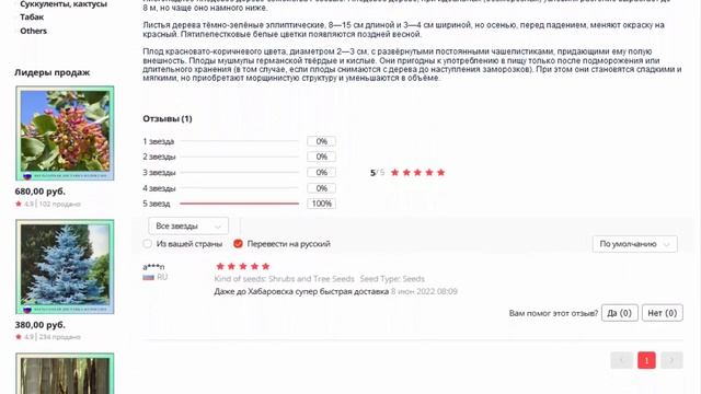 Мушмула кавказская семена 10 ШТ смотреть онлайн