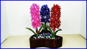 Цветы из бисера. 1часть. Гиацинт из бисера. Мастер класс. Пошаговый МК для начинающих.