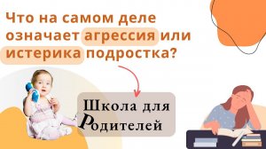 Что на самом деле означает агрессия или истерика подростка? - видеоотзыв со Школы для Родителей