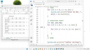 Array sorting in Java (Core Java Class 12)