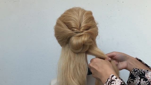 Низкий пучок за 10 минут|Quick hairstyle|Low bun|Wedding tutorial смотреть онлайн