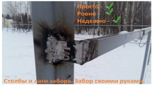 Столбы и лаги забора. Забор своими руками. конец 2021 г. Что по чем.