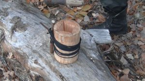 Бушкрафт Кружка из дерева с помощью ножа, пилы и веревки The basics of bushcraft. WOODEN MUG