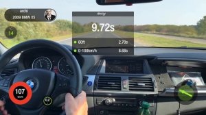 BMW X5 E 70 3.0 SD 286 h.p. сток без чипа Разгон от 0 до 100 km/h замеряйка