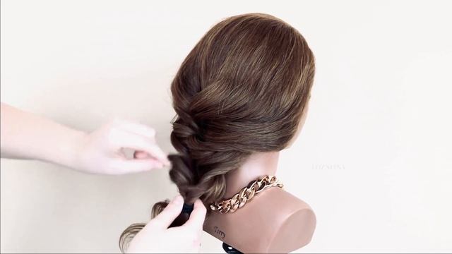Милая #Прическа для тебя! Легко повторить на себе . Heatless Updo for Wedding & party. смотреть онлайн
