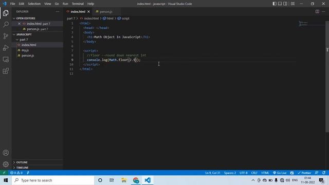 The Modern JavaScript Tutorial | Part 28 | Math Object In JavaScript | Tech Quick Learner