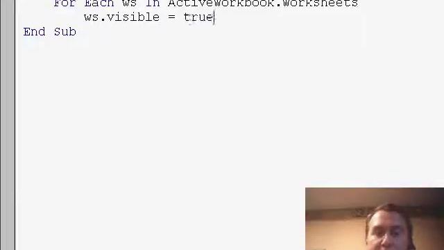 Excel - Unhide All Sheets Using 3 Lines of VBA Code - Episode 611