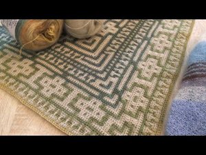 Вязальные будни. Мозаичное вязание. Коврик из рассказовской пряжи.