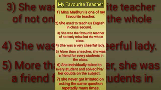 10 lines on teacher #my favourite teacher @samarthknowledgekatta1939