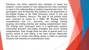 Exploring the Dynamic Interplay between Note Taking Strategies and Reading Comprehension Performanc