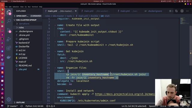 ANSIBLE: Criando cluster Kubernetes com Playbook | PROJETO DEVOPS #6 смотреть онлайн