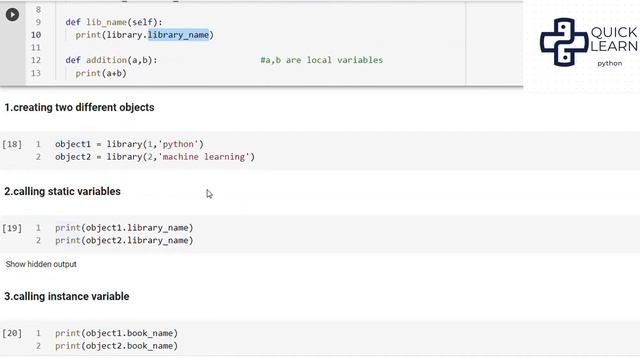 Variables in OOPS python