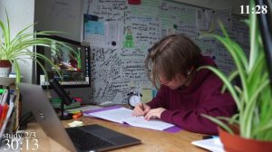 4-HOUR study with me 📚☔️ rain sounds &  pomodoro timer 60-10