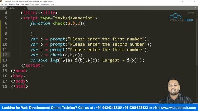 JavaScript Find the Largest Among Three Numbers Programs - Explained | JavaScript Program