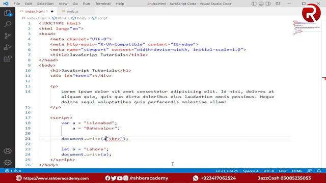 10 JavaScript Let Variables Tutorials | JavaScript Tutorials In Urdu/Hindi @RahberAcademy