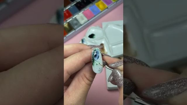 Новогодний дизайн ногтей акварелью от Анжелики Асташовой смотреть онлайн