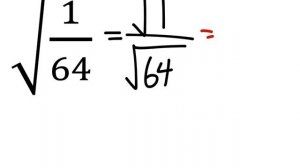 Simplifying Square Roots with Fractions: sqrt(1/64)