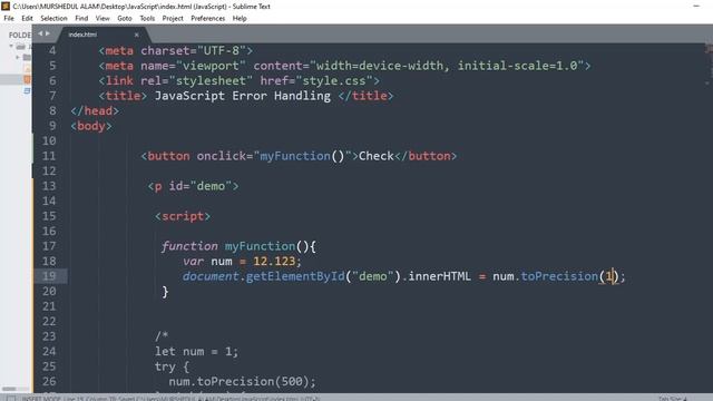 JavaScript Error Handling The Error Object Part 3