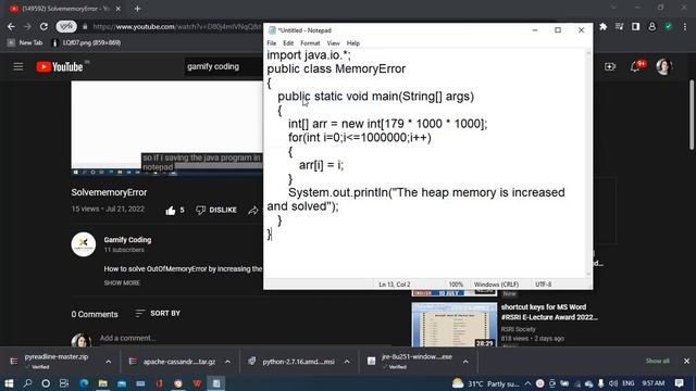 How to solve OutOfMemory Error by increasing the Heap Memory in JAVA смотреть онлайн