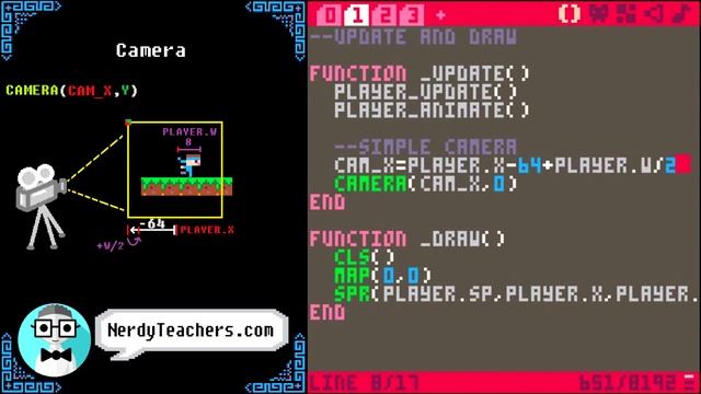Platformer 6 - Camera and Full Level - Pico 8 смотреть онлайн