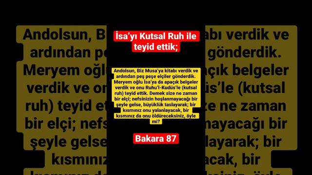 Kutsal Ruh ile tasdik ettik! #ayet #hzmuhammed #kuran #islam #kuranmucizeleri #bakarasuresi #isa