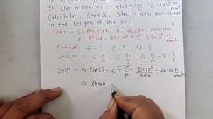 Simple Stress Strain- Type 1 -Prob No 2- Strength of material