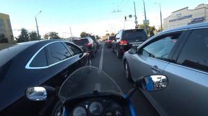Мотобудни! Покатухи по пробкам Краснодара радость после большой пробки и конфеты, мото ситуации