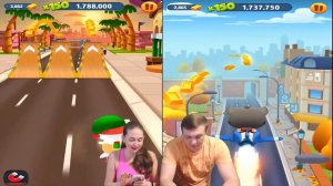 Зимний забег в игре Том бег за золотом! Эльф Анджела против морозного Тома!  От Каталекс!