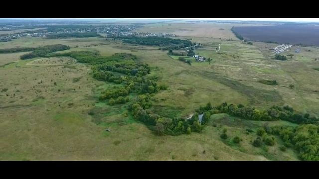 Экопоселение "Райская долина". Аэросъёмка. Курская область, река Рать