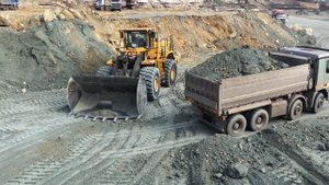 Volvo L330E Wheel Loader Loading Trucks With Three Passes - Sotiriadis Mining Works