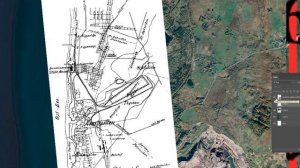 Янтарный шахта Анна, наложение схемы на карту и спутник для выбора аэрофотоснимка 1945 года