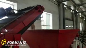 Работа ленточного конвейера / Подача смеси из бетоносмесителя в бункер вибропресса/ 2020