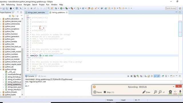 3 Python String Immutable | RegularPython | Regular Python | Telugu Language