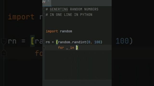 Generating RANDOM numbers in one - line in Python ?#coding #programming #python