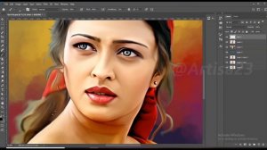 FULL Photoshop painting process from start to finish [Aishwarya Rai] Artisa 23