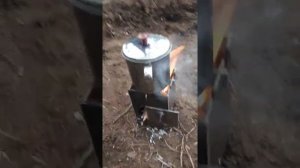 Мини печка щепочница своими руками в действии