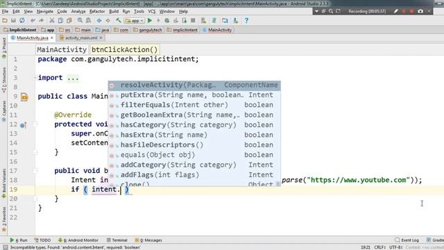 Android App Development Tutorial - 27 - How To Use Implicit Intent - Hindi смотреть онлайн