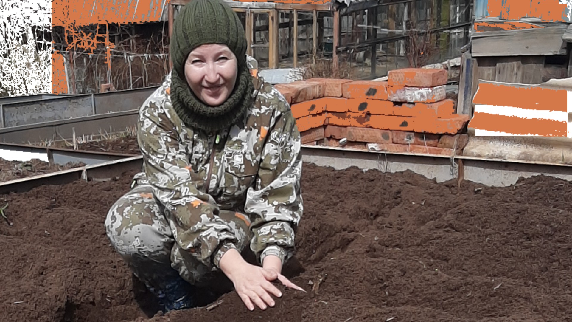 Посадка лука в гребни. Север Удмуртии.