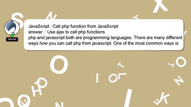 JavaScript : Call php function from JavaScript