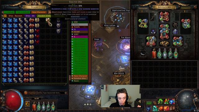 PATH OF EXILE 3.17 - 127 GILDED FOSSILS - TURNING FOSSILS INTO EXALTS!!
