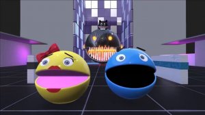 PACMAN AND MS PACMAN VS CARTOON CAT VS ROBOT PACMAN