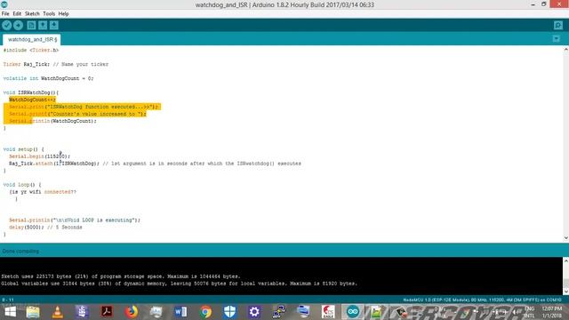 Easiest implementation of Watchdog Timer and ISR in ESP8266 or NodeMCU using Arduino IDE, 2018