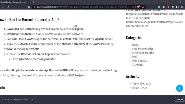 Simple Product Barcode Generator App in PHP