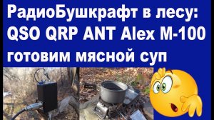 Бушкрафт в лесу: мясной суп и QRP QSO ANT Alex M-100