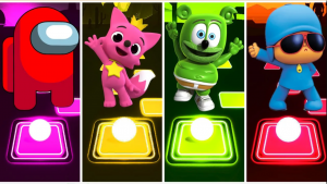 Among US ? Pinkfong ? Gummy Bear ? Pocoyo.? Кто победил? Tiles Hop EDM Rush Coffin Dance