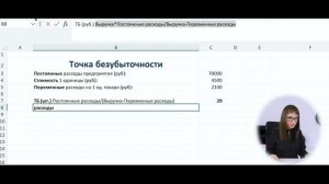 ?Рентабельность.Точка безубыточности Excel