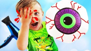 Bad Baby Eyeball POPS OUT! Funny kids video by Learn colors with Baby nursery rhymes songs