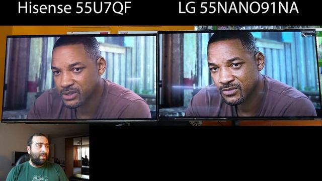 Сравнение Qled vs Nanocell Hisense 55U7QF vs LG 55NANO91NA смотреть онлайн