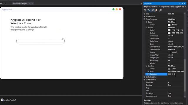 The Free Ultimate UI Design Tool krypton UI toolkit for Windows Forms